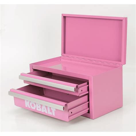 kobalt mini 10.83-in friction 2-drawer pink steel tool box|kobalt mini pink tool box.